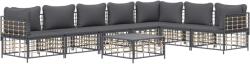 vidaXL Set mobilier de grădină cu perne, 8 piese, antracit, poliratan (3186763)