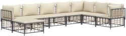 vidaXL Set mobilier de grădină cu perne, 8 piese, antracit, poliratan (3186790)