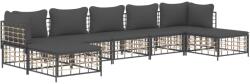 vidaXL Set mobilier de grădină cu perne, 7 piese, antracit, poliratan (3186783)