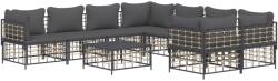 vidaXL Set mobilier de grădină cu perne, 9 piese, antracit, poliratan (3186811)