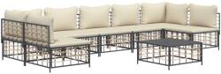 vidaXL Set mobilier de grădină cu perne, 8 piese, antracit, poliratan (3186794)