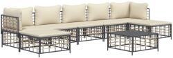 vidaXL Set mobilier de grădină cu perne, 8 piese, antracit, poliratan (3186784)