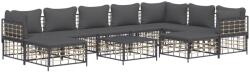 vidaXL Set mobilier de grădină cu perne, 10 piese, antracit, poliratan (3186809)