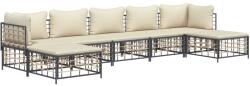 vidaXL Set mobilier de grădină cu perne, 7 piese, antracit, poliratan (3186782)