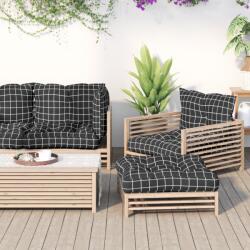vidaXL Perne pentru paleți, 3 buc, negru, model carouri, textil oxford (360872)