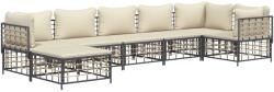 vidaXL Set mobilier de grădină cu perne, 7 piese, antracit, poliratan (3186774)