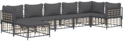 vidaXL Set mobilier de grădină cu perne, 7 piese, antracit, poliratan (3186775)