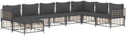 vidaXL Set mobilier de grădină cu perne, 8 piese, antracit, poliratan (3186791)
