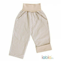 Iobio Popolini Palermo Karo Sand Blue 62/68 - Pantaloni Salvari din bumbac organic - Iobio (3550)