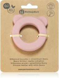 Petite&Mars Beary rágóka csörgővel Dusty Rose 0 m+