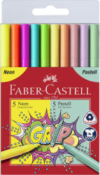 Faber-Castell Carioci Faber-Castell FC155312 Grip, Pastel/Neon, 10 culori (FC155312)