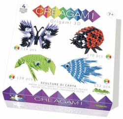 CreativaMente - Creagami 3D origami szettek Creagami -3D origami készlet, Alap készlet 4 modellel (kicsi) (CRE731)