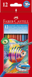 Faber-Castell Creioane colorate acuarela 12 buc + pensula faber-castell (FC114413)