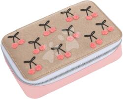 Jeune Premier Penar școlar Pencil Box umplut Cherry Pompon Jeune Premier design ergonomic, luxos 20*7 cm (JPPF023127) Penar