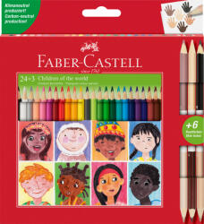 Faber-Castell Creioane colorate 24+3 cr. bicolore piele children of the world faber-castell (FC511515)