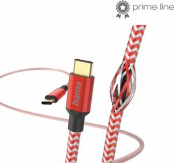 Hama Reflective USB-C apa - USB-C apa 2.0 Adat és töltő kábel - Piros (1, 5m) (201560)