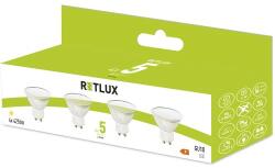 Retlux LED izzó, 5 W, GU 10, 425 lumen, meleg fehér, 4 db, REL 37 (REL 37)