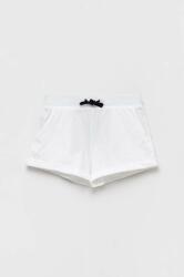 Sisley pantaloni scurți din bumbac pentru copii culoarea alb, cu imprimeu, talie reglabila PPYX-SZG04I_00X