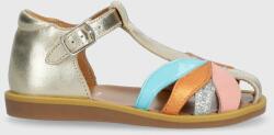 Pom D'api sandale din piele pentru copii culoarea argintiu PPYX-OBG17P_SLV