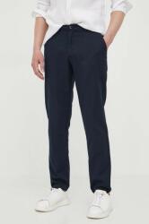 Sisley pantaloni de bumbac culoarea albastru marin, mulata PPYX-SJM0AP_59X