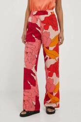 Sisley pantaloni femei, culoarea roz, drept, high waist PPYX-SPD0ID_30X