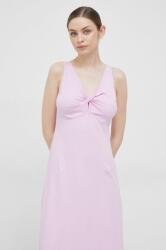 DEHA rochie din bumbac culoarea roz, midi, evazati PPYX-SUD2E7_30X