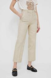 Sisley pantaloni femei, culoarea bej, drept, high waist PPYX-SJD0FY_08X