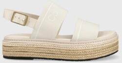 Calvin Klein sandale FLATFORM WEDGE - HE femei, culoarea alb, cu platforma, HW0HW01497 PPYX-OBD0I0_01X