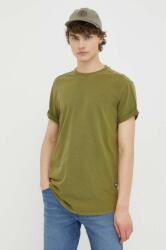 G-Star Raw tricou din bumbac culoarea verde, neted PPY8-TSM0OU_78A