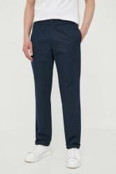 Sisley pantaloni din amestec de in culoarea albastru marin, drept PPYX-SPM0B7_59X