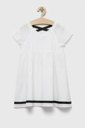 United Colors of Benetton rochie fete culoarea alb, mini, evazati PPYX-SUG08E_00X