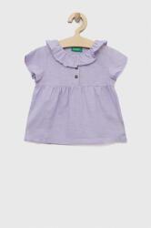 Benetton bluza de in pentru copii culoarea violet, neted PPYX-BDG01I_04X