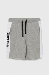 Sisley pantaloni scurți din bumbac pentru copii culoarea gri, talie reglabila PPYX-SZB05D_90X
