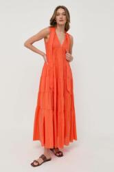 MAX&Co. MAX&Co. rochie din bumbac culoarea portocaliu, maxi, evazati PPYX-SUD25A_22X