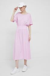 DEHA rochie din bumbac culoarea roz, maxi, evazati PPYX-SUD2CN_30X