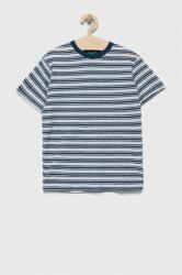 Benetton tricou din amestec de in culoarea albastru marin, modelator PPYX-TSK05S_59X