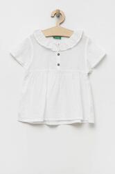 Benetton bluza de in pentru copii culoarea alb, neted PPYX-BDG01I_00X