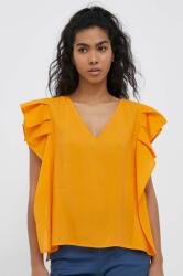 Sisley bluza femei, culoarea portocaliu, neted PPYX-BDD08I_28X