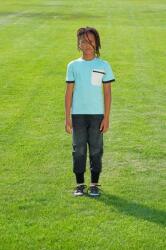 Sisley tricou de bumbac pentru copii culoarea turcoaz, neted PPYX-TSB08K_60X