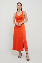 Benetton rochie culoarea portocaliu, midi, evazati PPYX-SUD1FR_22X