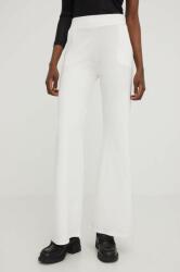 Answear Lab pantaloni femei, culoarea bej, lat, high waist BBYX-SPD06L_80X