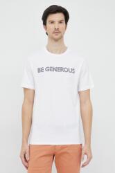 United Colors of Benetton tricou din bumbac culoarea alb, modelator PPYX-TSM13D_00X