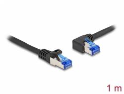 Delock Cablu de retea RJ45 Cat. 6A SFTP LSOH drept/unghi 90 grade stanga 1m Negru, Delock 80218 (80218)