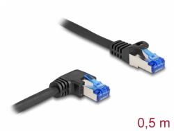 Delock Cablu de retea RJ45 Cat. 6A SFTP LSOH drept/unghi 90 grade dreapta 0.5m Negru, Delock 80221 (80221)