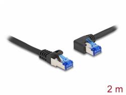 Delock Cablu de retea RJ45 Cat. 6A SFTP LSOH drept/unghi 90 grade stanga 2m Negru, Delock 80219 (80219)