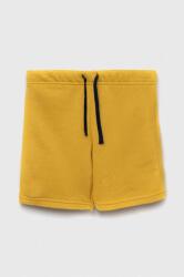 United Colors of Benetton pantaloni scurti din bumbac culoarea galben, neted, talie reglabila PPYX-SZK011_11X