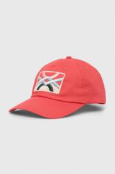 United Colors of Benetton șapcă de baseball din bumbac culoarea roz, cu imprimeu PPYX-CAU05W_42X