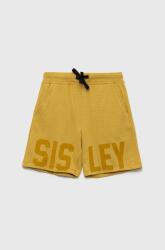 Sisley pantaloni scurți din bumbac pentru copii culoarea galben, talie reglabila PPYX-SZB05C_11X