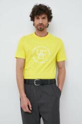 United Colors of Benetton tricou din bumbac culoarea galben, cu imprimeu PPYX-TSM13L_10X