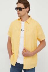 Pepe Jeans camasa de in Parker culoarea galben, cu guler clasic, regular PPYX-KDM0A4_11X